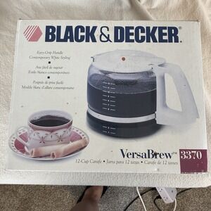 Black And Decker Versa Brew 3370 12 Cup Carafe New In Box White Handle174015-00